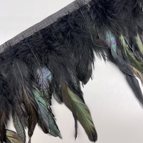 Перья натуральные, зеленовато- черные, 15 см