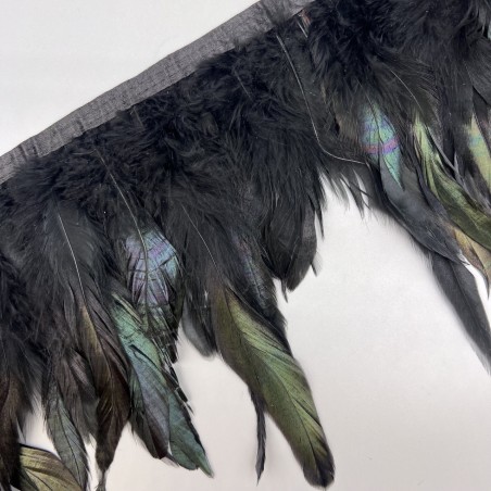 Перья натуральные, зеленовато- черные, 15 см