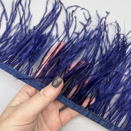 Перья натуральные, ярко-синие, 11 см