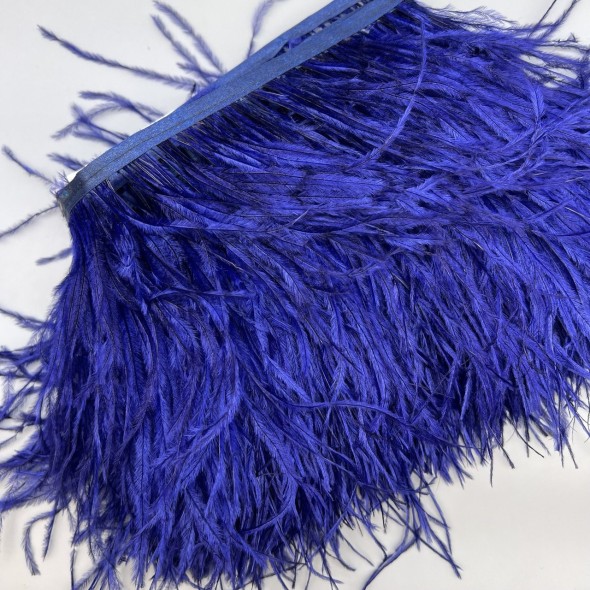 Перья натуральные, ярко-синие, 11 см