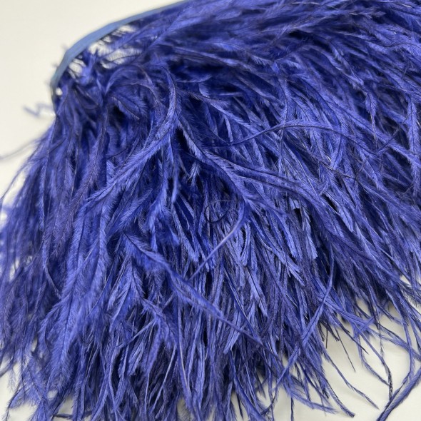Перья натуральные, ярко-синие, 11 см