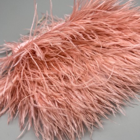 Перья натуральные, кораллово-розовые, 9 см