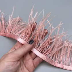 Перья натуральные, кораллово-розовые, 9 см