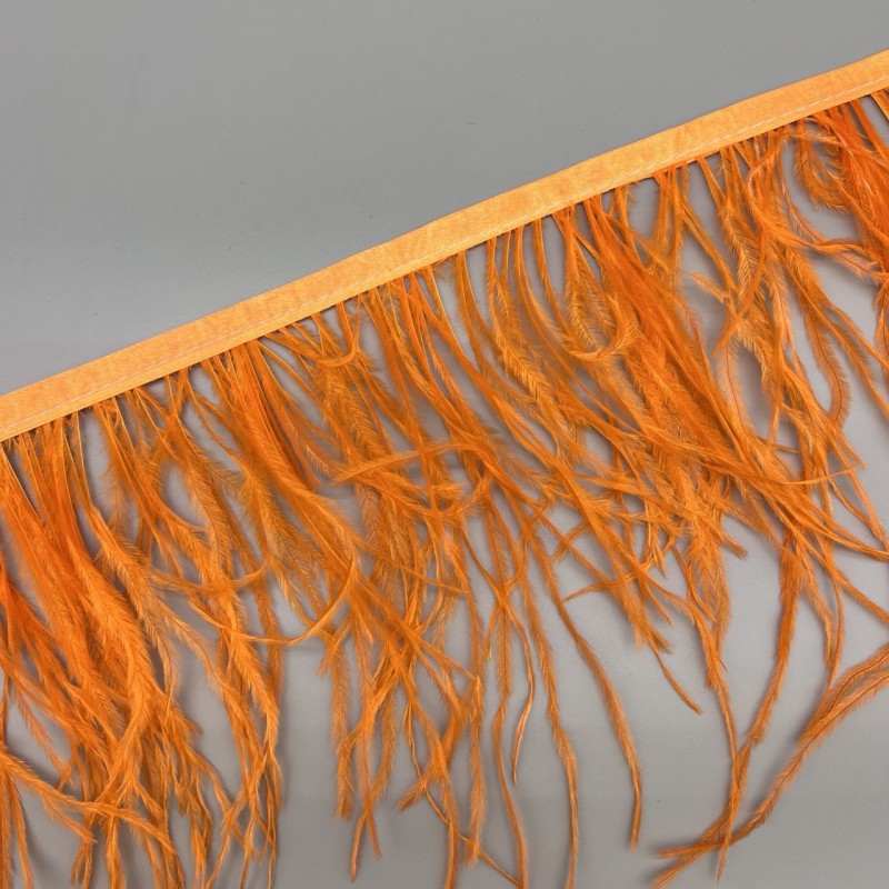 Перья натуральные, ярко-оранжевые, 11 см