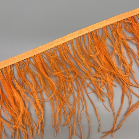 Перья натуральные, ярко-оранжевые, 11 см