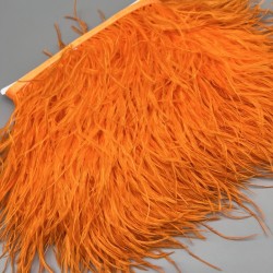 Перья натуральные, ярко-оранжевые, 11 см