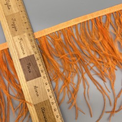 Перья натуральные, ярко-оранжевые, 11 см