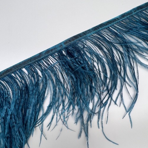 Перья натуральные, темно-бирюзовые,11 см