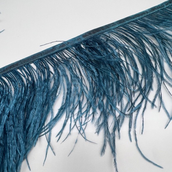 Перья натуральные, темно-бирюзовые,11 см