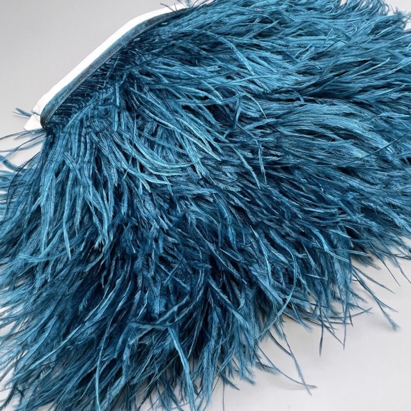 Перья натуральные, темно-бирюзовые,11 см