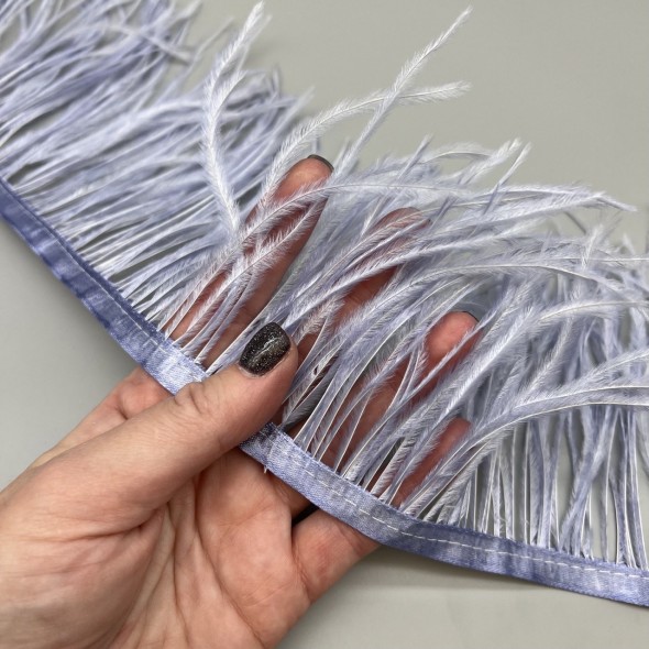 Перья натуральные, сиреневые, 9 см