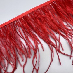 Перья натуральные, ярко-красные, 11 см