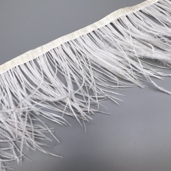 Перья натуральные, экрю, 11 см