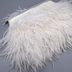 Перья натуральные, экрю, 11 см