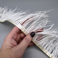 Перья натуральные, экрю, 11 см