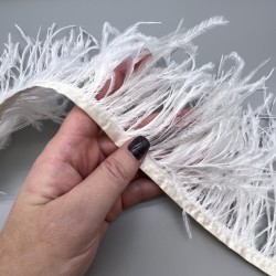 Перья натуральные, молочные, 11 см