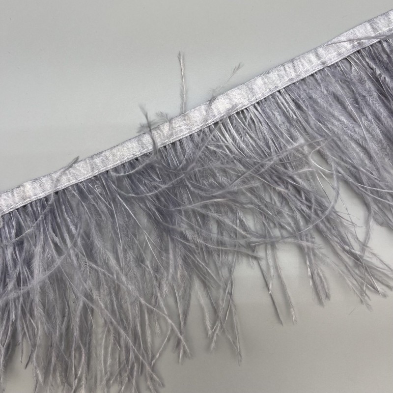 Перья натуральные, серый холодный, 9 см