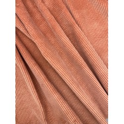 Ткань вельвет для одежды, хлопковый, коралловый