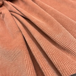 Ткань вельвет для одежды, хлопковый, коралловый