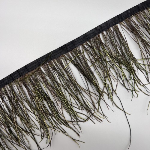 Перья натуральные, блестящий зеленый, 15 см