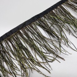 Перья натуральные, блестящий зеленый, 15 см