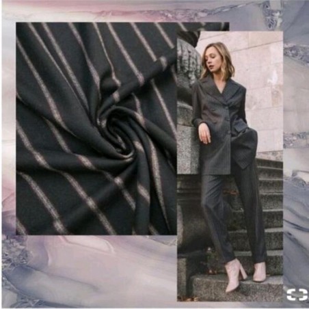 Ткань шерсть костюмная в полоску