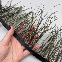 Перья натуральные, блестящий зеленый, 15 см