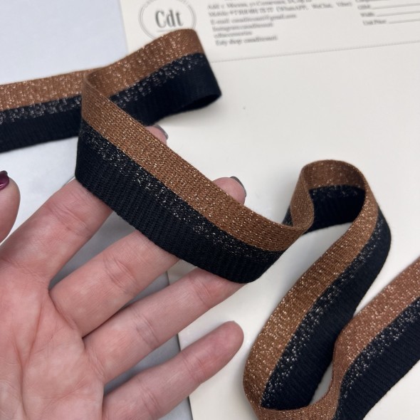 Лампасы трикотажные для шитья, с люрексом, 3 см