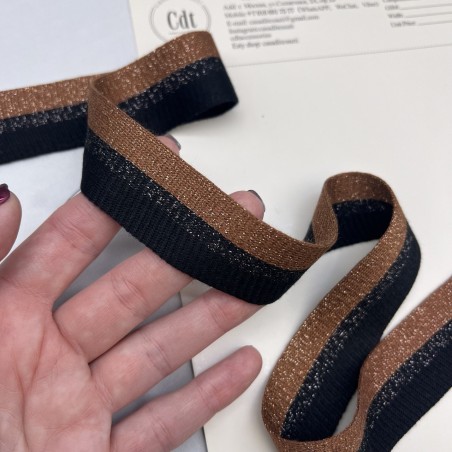 Лампасы трикотажные для шитья, с люрексом, 3 см