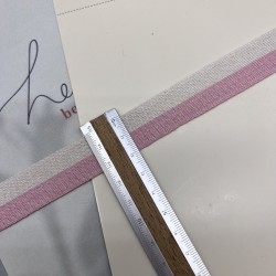 Лампасы трикотажные для шитья, молочный-розовый, 2 см