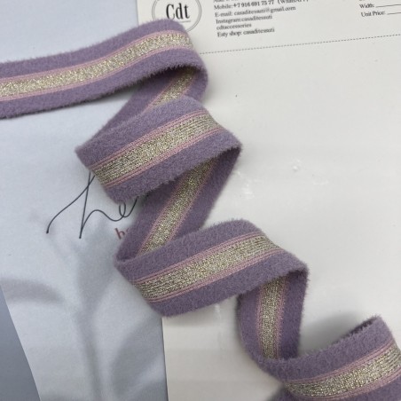 Лампасы трикотажные для шитья, пушистые, с люрексом, 3 см