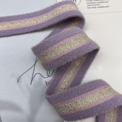 Лампасы трикотажные для шитья, пушистые, с люрексом, 3 см