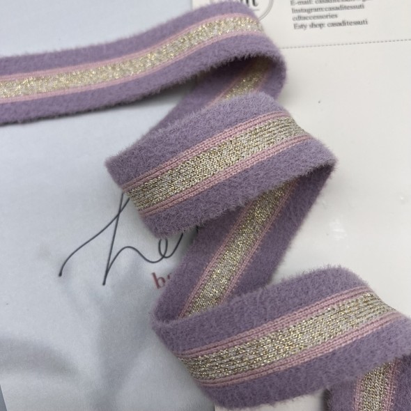 Лампасы трикотажные для шитья, пушистые, с люрексом, 3 см