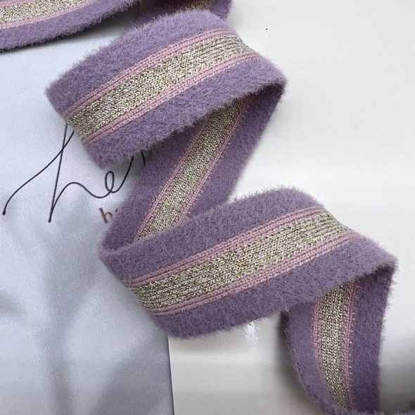 Лампасы трикотажные для шитья, пушистые, с люрексом, 3 см