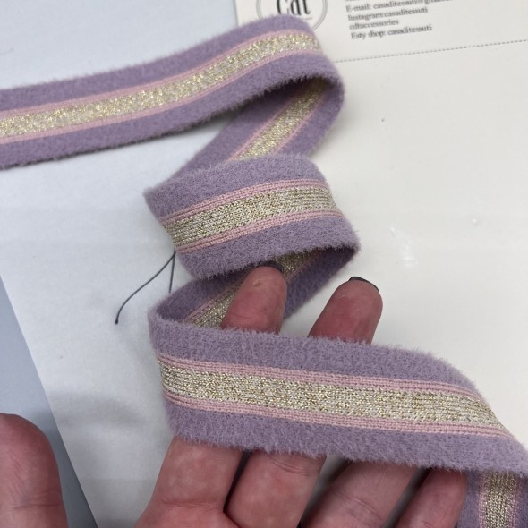 Лампасы трикотажные для шитья, пушистые, с люрексом, 3 см