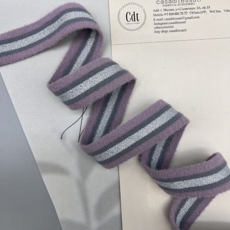 Лампасы трикотажные для шитья, пушистые, с люрексом, 3 см