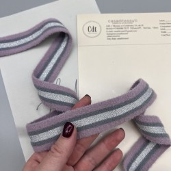 Лампасы трикотажные для шитья, пушистые, с люрексом, 3 см