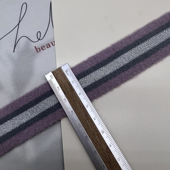 Лампасы трикотажные для шитья, пушистые, с люрексом, 3 см