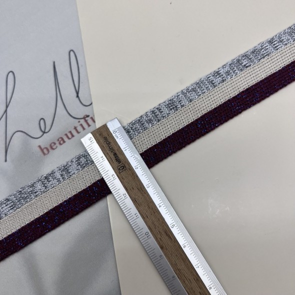 Лампасы трикотажные для шитья, с люрексом, 2.5 см