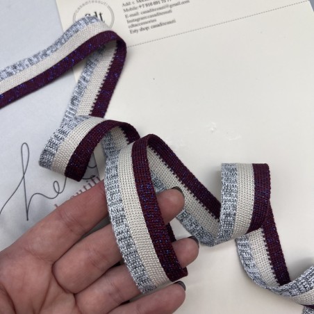 Лампасы трикотажные для шитья, с люрексом, 2.5 см