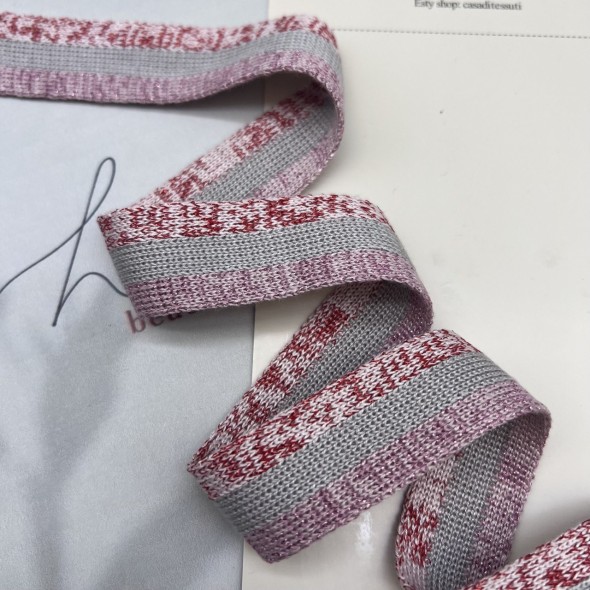 Лампасы трикотажные для шитья, с люрексом, 2.5 см