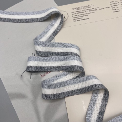 Лампасы трикотажные для шитья, с люрексом, 2.5 см 2