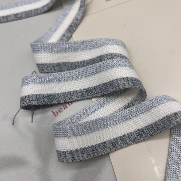 Лампасы трикотажные для шитья, с люрексом, 2.5 см