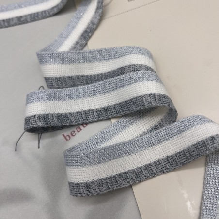 Лампасы трикотажные для шитья, с люрексом, 2.5 см