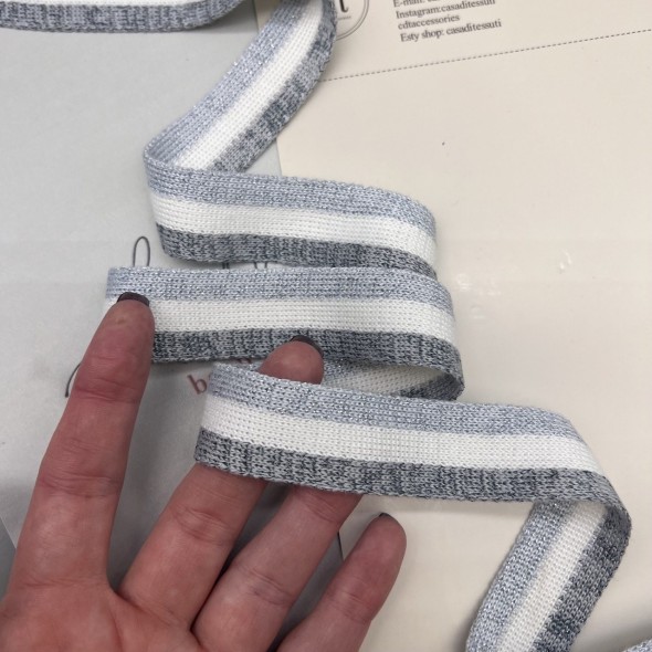 Лампасы трикотажные для шитья, с люрексом, 2.5 см