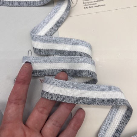 Лампасы трикотажные для шитья, с люрексом, 2.5 см