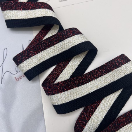 Лампасы трикотажные для шитья, с люрексом, 3 см