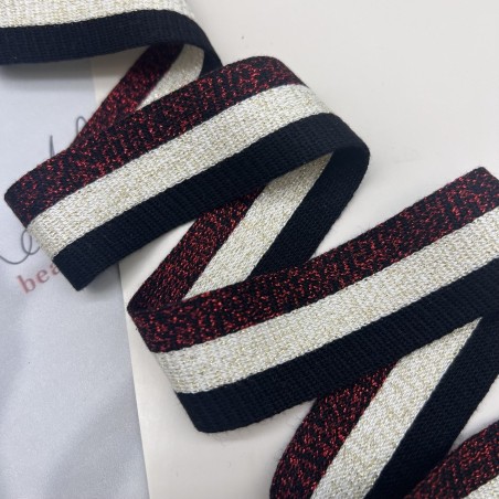 Лампасы трикотажные для шитья, с люрексом, 3 см