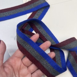 Лампасы трикотажные для шитья, с люрексом, 3,5 см