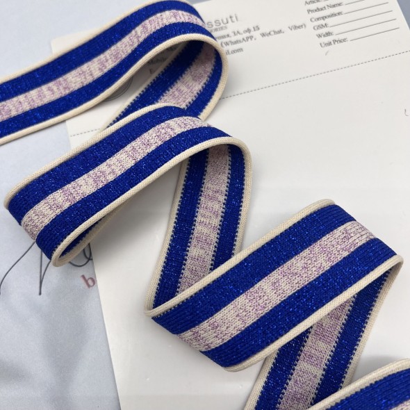 Лампасы трикотажные для шитья, с люрексом, 3 см